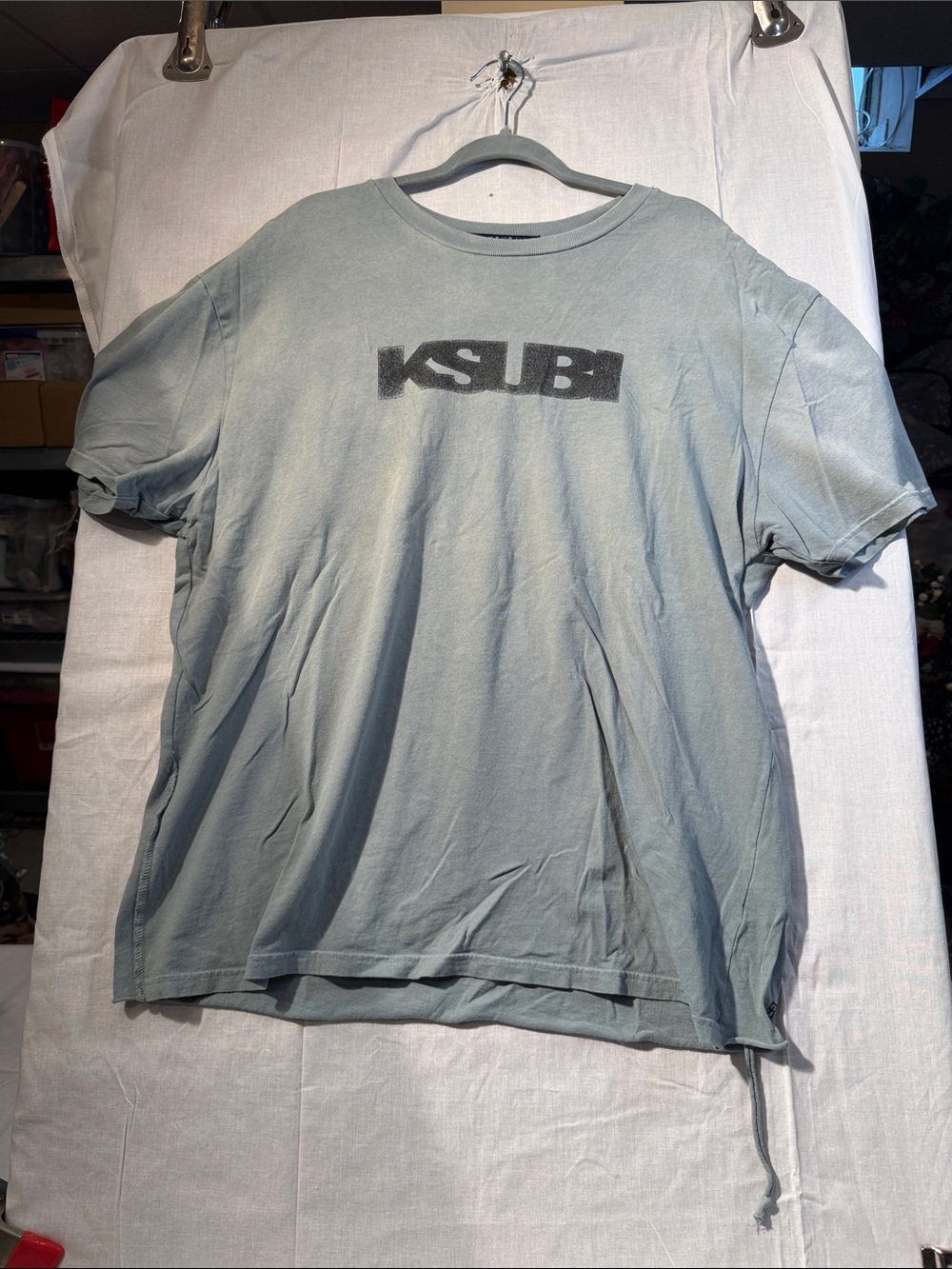Ksubi Pale Blue Logo Short Sleeve Crew Tee  signs of the time
